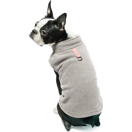 Hundepullover / Hunde-Sweatshirt, weiche Fleece-Weste, kaltes Wetter, Jacke mit Leinenring für kleine Hunde, mittelgroße Hunde (groß, grau)