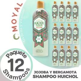 Huichol Paquete 12 Piezas Shampoo Huichol De Jojoba Con Bergamota