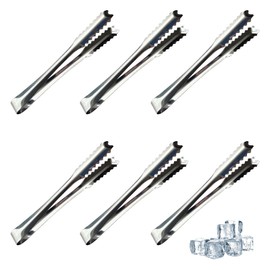 Fuletooye 6 Pcs Stainless Steel Ice Tongs, 6 inch Sugar Tongs, Mini Kitchen Tongs for Restaurants, Pubs, Party Kitchen