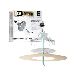The Can Converter R56 Recessed Can Light Conversion Kit w/ 7"¾ Flat Ceiling Medallion - Home Improvement for 5" & 6" Cans, Converter Kit for Ceiling Fan & Light Fixture, UL Certified, Brushed Brass