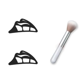 2PCS Silicone Eye Makeup Aids Black Skin-friendly Eyeshadow Stencil Tool Suitable for Eyeshadow & Eyeliner & Suborbital, Makeup Guide Tool with Cosmetic Brush for Symmetrical Look