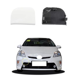 Car Front Bumper Tow Hook Cover Compatible with Toyota Prius XW30 2012 2013 2014 2015 Trailer Cover Cap 52128-47907 52128-47908 Small Lid Towing Eye Cap White