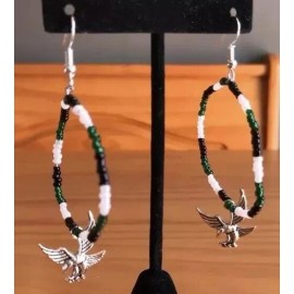 Philadelphia Eagles Hoop Earrings Silver Handmade