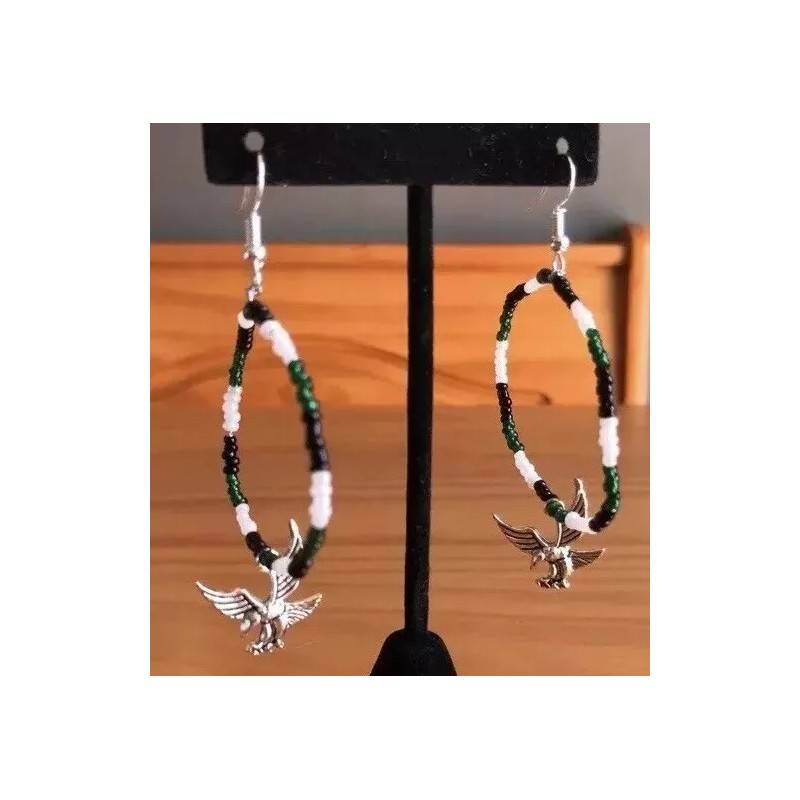 Philadelphia Eagles Hoop Earrings Silver Handmade