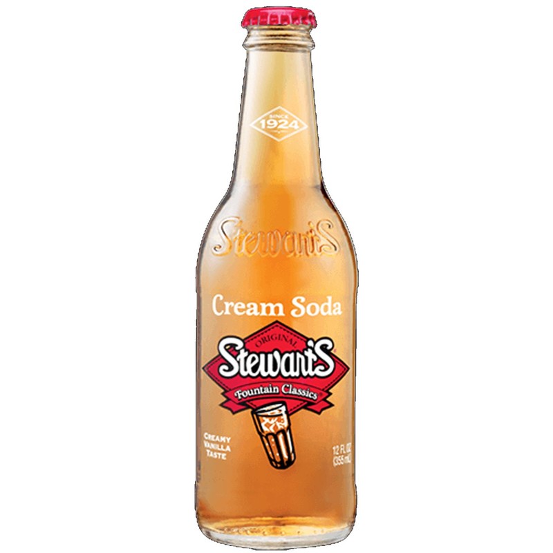 Stewart's Cream Soda, 12 fl oz (24 Glass Bottles)