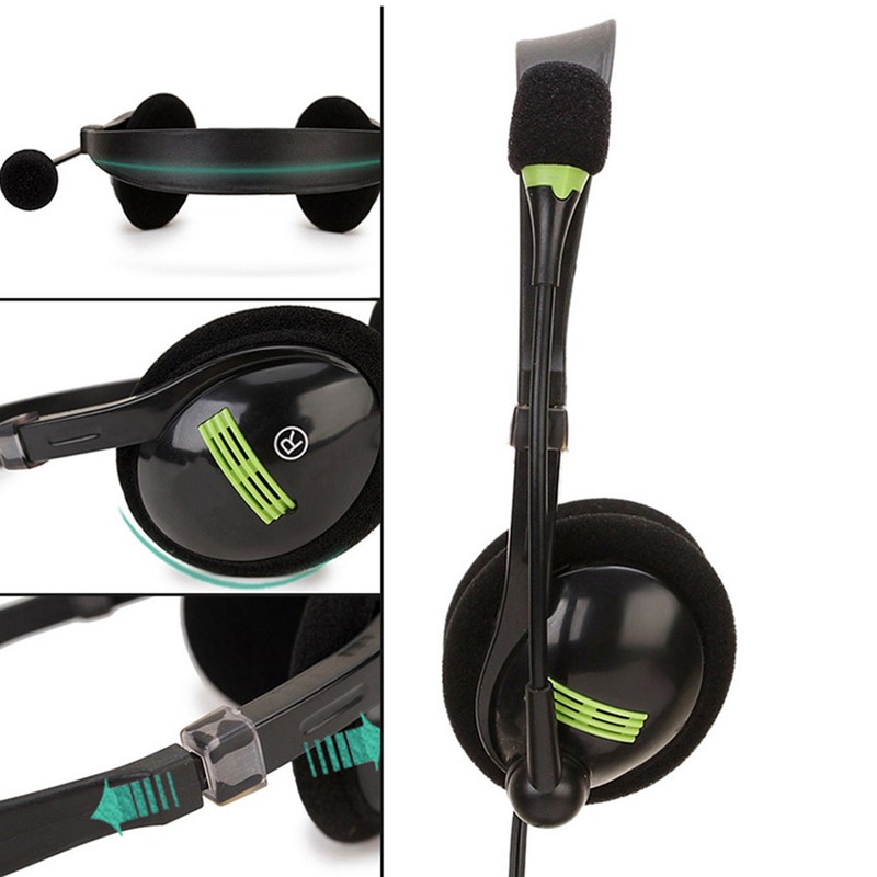 Gaming Headset Over Ear Head Mounted Wired Headphones with Mic