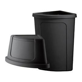 Corner 21 Gallon Kitchen Trash Can with Lid, Commercial Heavy-Duty Waste Bin, Garbage Bin, Durable Waste Container, Recycling Bin, Plastic Wastebasket for Garage, Hotels, Office, Restaurants