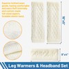 CFHOOAY Leg Warmers and Headband Set for Figure Skating, Hockey,