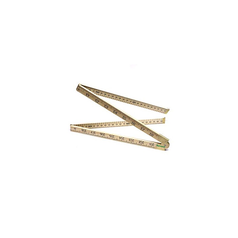 Barnwell 1 Metre 1m 39" Wooden Folding Ruler Metric and