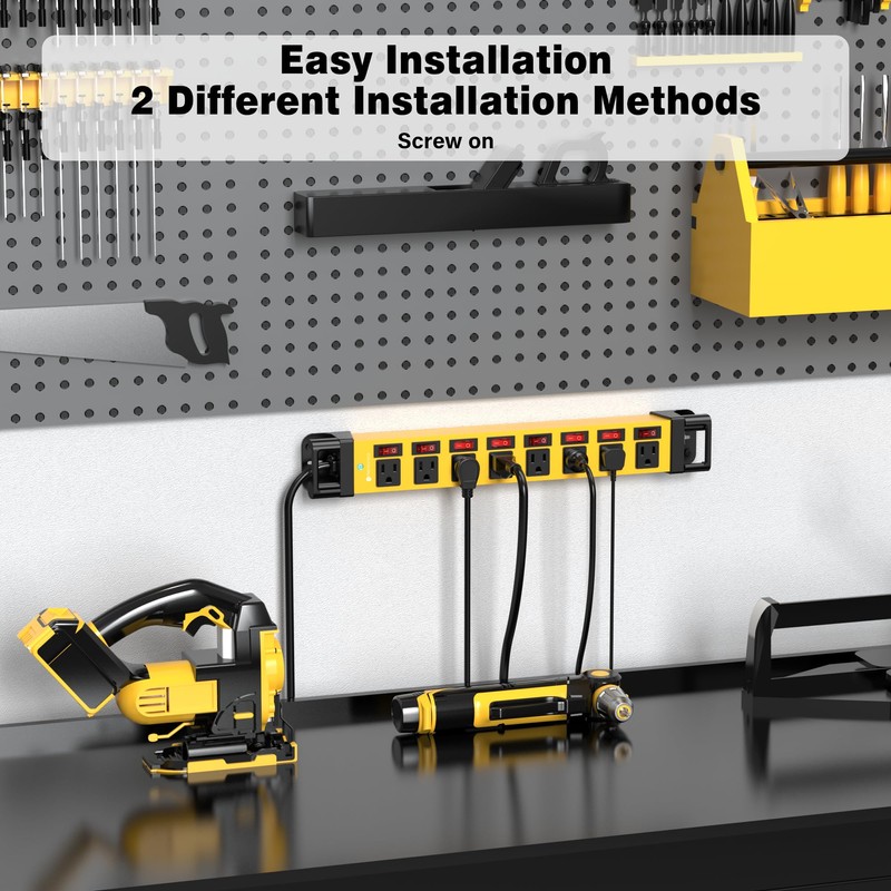 Power Strip with Individual Switches - 8 Outlet Heavy Duty