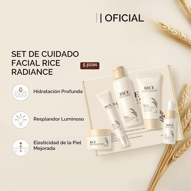 Kit facial de arroz 5 en 1 para mujer –