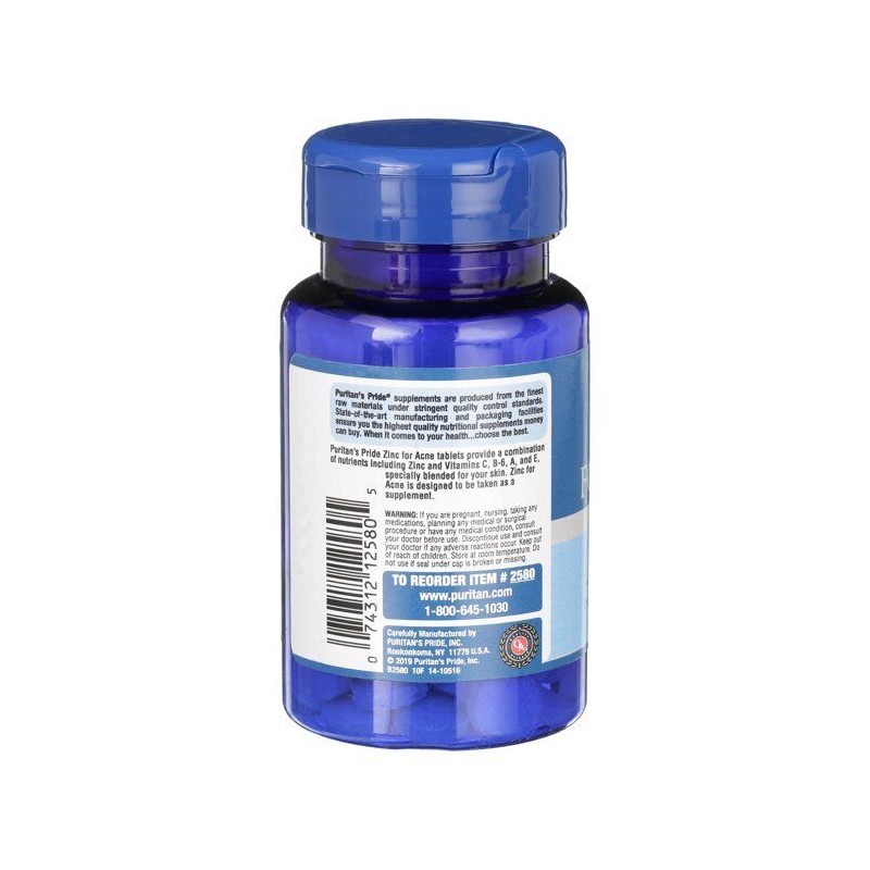 Puritan's Pride PURITANS PRIDE ZINC FOR ACNE 100 TABLETS SET