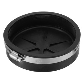 PATIKIL 4 Inch PVC Pipe Cap, 1 Pcs Steel Mechanical Test Plug with Stainless Steel Clamps Sewer Cleanout Cover Durable Sewer Pipe Plug Fit for Most Pipes Sink Pools, Black