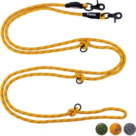 Floxik Premium Dog Lead Orange | Dog Lead 3 m Adjustable | Rope Lead for Small and Medium Dogs | Robust and Stylish Shoulder Lead for Your Joint Outdoor Adventure