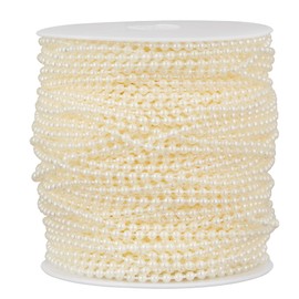 ZPEXRV 164 Feet Faux Pearl Beads Garland 3mm Craft String Pearls for Wedding Centerpiece Christmas Tree and Flowers Decoration DIY(Ivory)