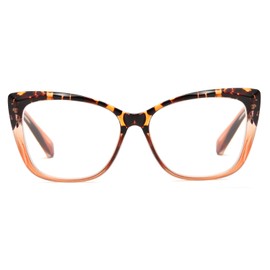 OWTXIS Oversized Cat-Eye Reading Glasses for Women Men, Lightweight Large Readers Trendy Eyeglasses (Tortoise/Brown, +2.75)