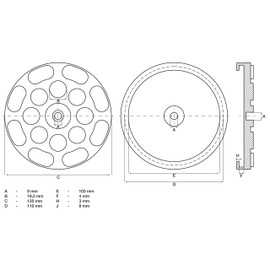 BGS 7050 Rubber Plate for Lifting Platforms Diameter 120 mm
