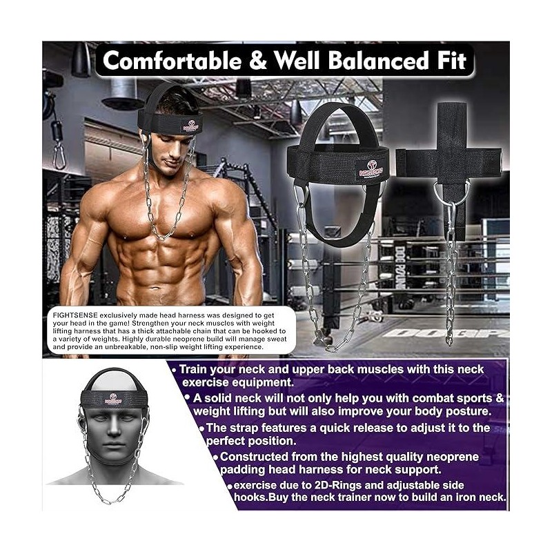 Fightsense Neck Harness for Training Padded & Adjustable Strap with