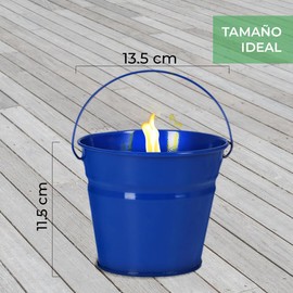 Vela de Citronela PISUMMA VCC1PZ | Cubeta de Acero Azul Elegante y Duradera | Repelente Natural Contra Mosquitos | Aroma Fresco y Ambiente Libre de Mosquitos | Para Exteriores | 11.5 x 13.5 cm