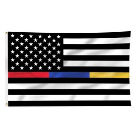 Thin Blue, Red, Gold Line Flag - 3 x 5 Foot Flag with Grommets