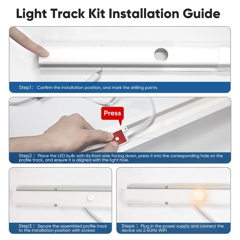APPECK 13PCS Track Kit for Permanent Outdoor Lights C5111, 50ft,