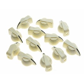 Dopro Pack of 12 Flat Top Guitar Chicken Head Knob AMP Effect pointer Knob Ivory