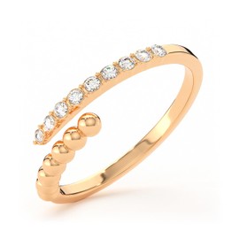 THIORA Women's Ring - 'Bora Brilliance' | Premium Stainless Steel | Balls & Stones | Flexible Size | Cubic Zirconia | Finger Jewellery