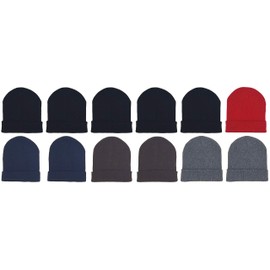 24x Winter Beanies & Gloves Combo Pack, Bulk Pack for Men Women, Warm Cozy Gift (Assorted #1)