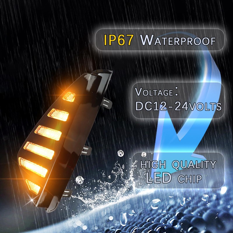 PGTOPONE Switchback White/Amber LED Front Bumper Fog Light DRL Amber