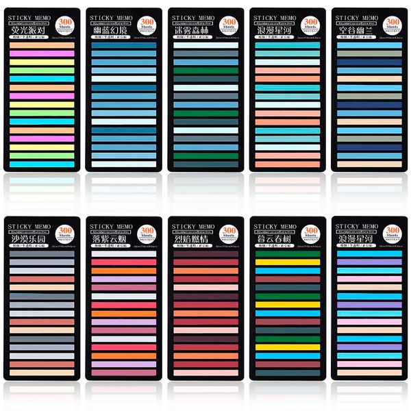 Pack of 3000 Sticky Notes, Transparent Sticky Notes, Sticky Notes,