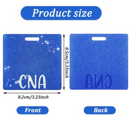 Nurse Badge Buddy, Ymapinc Blue CNA Badge Buddy Nursing CNA Badge Cards Glitter Horizontal Badge Identification Tags for Nurse Doctor Hospital Worker Medical Assistant Badge Buddy