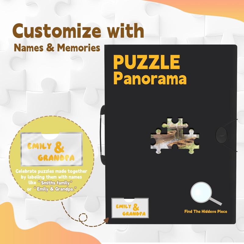 Puzzle Storage with Central Mesh Window，Puzzle Binder with Puzzles Stickers