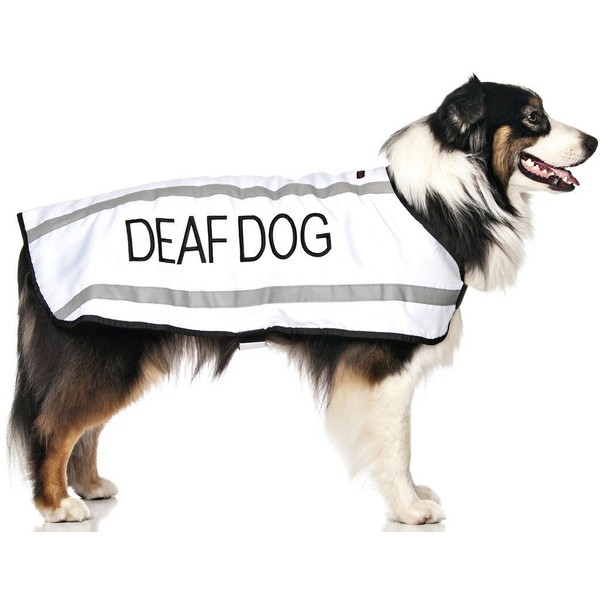 Deaf Dog White Warm Dog Coats S-M M-L L-XL Waterproof
