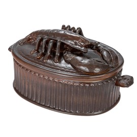 Creative Co-Op, Brown Matte Stoneware Baker with Lobster Design, Large