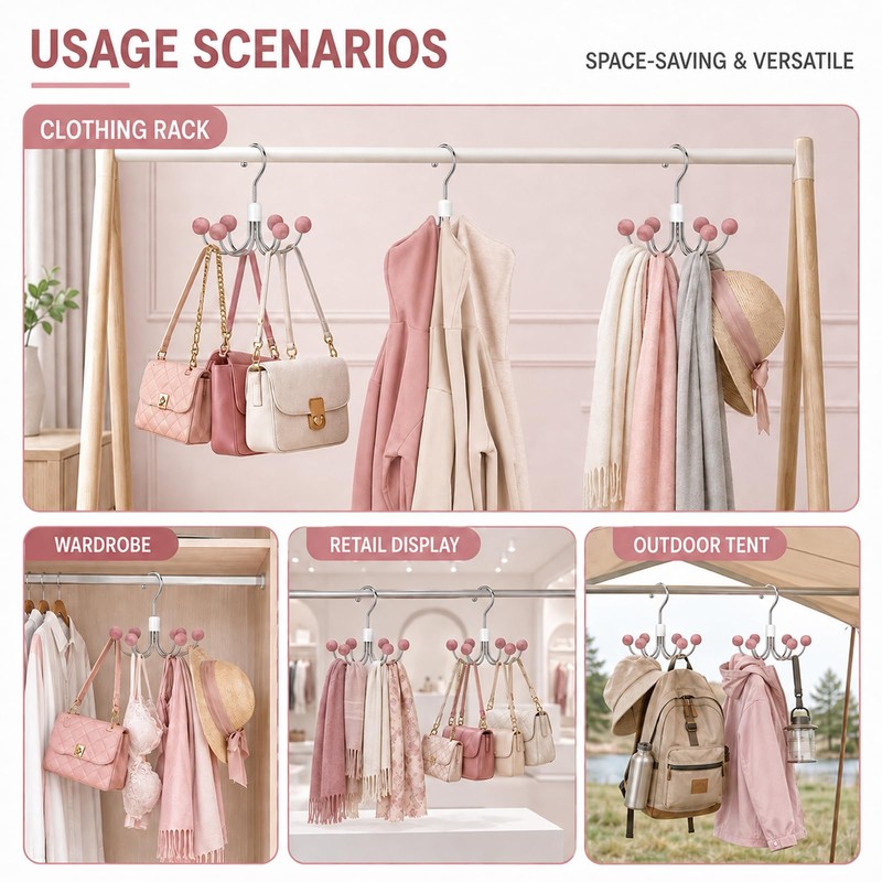 360° Swivel Hoodie & Purse Organizer with Cedar Balls (3)