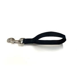 Short Close Control Dog Training Lead Traffic Walking Leash 25mm Polypropylene Webbing (Black, 10 Inches)
