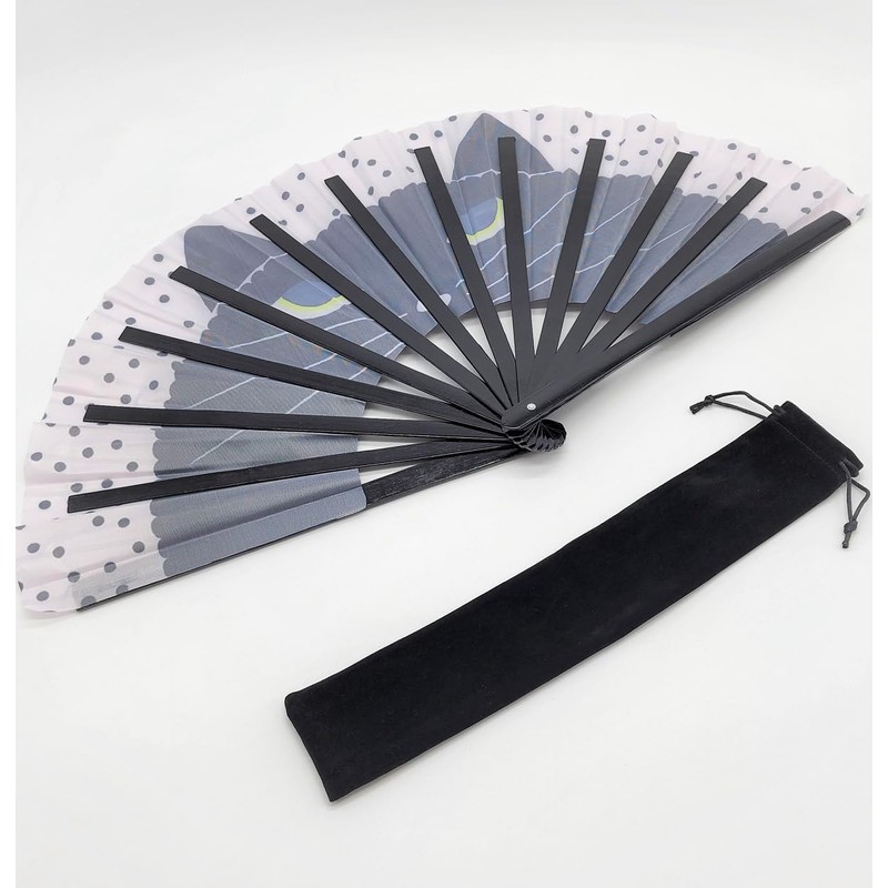 Modern Cat Face Picture, Large Folding Fan, Length 13.4 inches