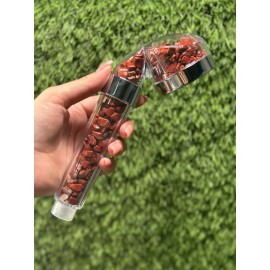 CaNatureLover Red Jasper Shower Head /  Natural Crystal Shower Head / Gemstone Shower Head