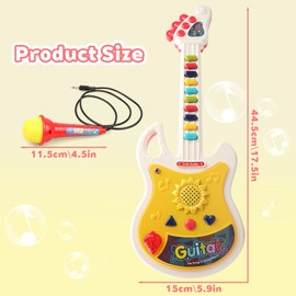 Victob Guitar and Microphone Set for Kids, Toddler Guitar, Musical Instruments Toy for 3 4 5 6 Year Old Boys Girls Pretend Play Gifts