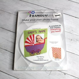 FamousKits Plastic Canvas Needlework Craft Kit Baby Photo Frame Needlepoint Yarn