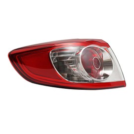 Tsomony - For 2010 2011 2012 Hyundai Santa Fe Halogen Left Outer Tail Light Rear Lamp Replacement Driver Side Black Housing Red Lens