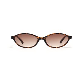 AmazingRose Classic Small Oval Sunglasses, Lightweight Comfortable Frame with UV400 Protection, Vintage Style for Men and Women, Leopard Print / Brown