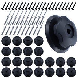 Pack of 22 Black Round Knobs with M5 Rivets, Tarpaulin Hooks, Tarpaulin Buds, Trailer Tarpaulin Attachment, Trailer Net Hook Set, Perfect for Attaching Trailer Nets and Tarpaulins
