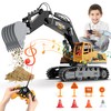 Remote-Control Excavator Toys for Boys 3-12 Year Old - 1/18