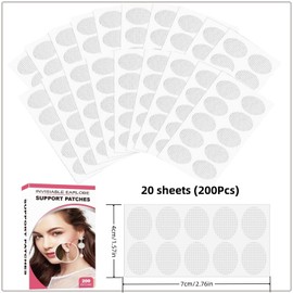 Earring Support Patches - 200 Pcs Clear Ear Lobe Support Patches for Earrings, Earring Backs Lifters Replacements Stickers for Heavy Earrings Droopy Ears, Protects Healthy Ear Lobes from Tearing