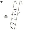 home-garden-fix 2+3 Steps Stainless Steel Folding Ladder Telescoping 400 lb.For