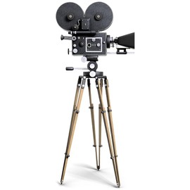 SP12147 Old Fashioned Hollywood Movie Camera Movie Set Prop Cardboard Cutout Standee Stand up