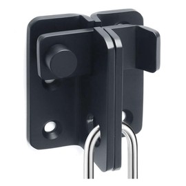 Litensh Stainless Steel Flip Latch Slide Bolt Latch Shed Lock Gate Lock Door Bolt Lock for Barn Cabinet Pet Cage Garden Bathroom Garage Sliding Door, Left Open (Black, S: 40 x 45)