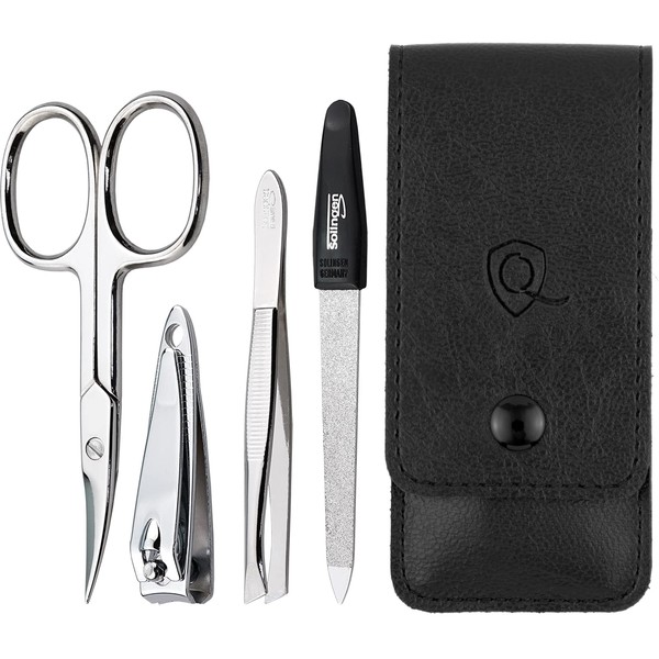 marQus Manicure Set 4-Piece Travel Set with File from Solingen Nail Care Set Nail Scissors Set and Nail Set