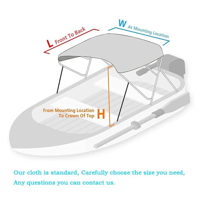 Bimini Top Replacement Canvas Canopy for Boat with Storage Boot,
